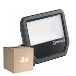 Mehrfachpackung 4x Ledvance Led-Scheinwerfer Aluminium Schwarz 41W 6000lm 100D - 865 Tageslichtweiß | IP66 - Symmetrisch