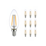 Mehrfachpackung 10x LED E14 Kerze Fadenlampe Klar 2.5W 250lm - 827 | Ersatz für 25W