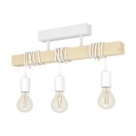 Eglo Plafonnier Townshend Échantillon Blanc Bois | IP20 - Convient pour 3x E27 