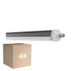 Lot 4x Ledvance Étanche Réglette Imperméable FLEX Câblage Traversant PC 42W 6900lm - 865 Lumière Du Jour | 150cm -Remplacement 2x58W