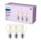 Lot 3x Philips Ampoule LED E27 Poire Filament Claire 7W 850lm - 840 