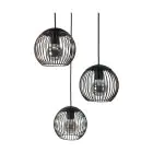 Eglo Suspension Luminaire Almanzora Échantillon Noir Cuivre | IP20 - Convient pour 3x E27 