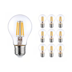 Lot 10x LED E27 Poire Filament Claire 4.5W 470lm - 822-827 Dim To Warm | Dimmable - Remplacement 40W